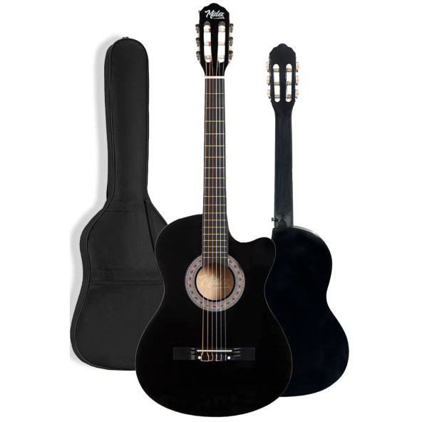 Midex Cg-395Bk Siyah Klasik Gitar 4/4 Sap Ayarlı Kesik Kasa Full Set (Çanta Askı Tuner Metod Pena) - 2