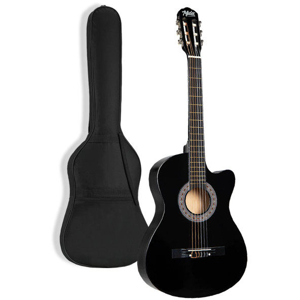 Midex Cg-395Bk Siyah Klasik Gitar 4/4 Sap Ayarlı Kesik Kasa Full Set (Çanta Askı Tuner Metod Pena) - 3