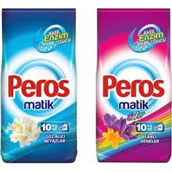 Peros Göz Alıcı Beyazlar + Canlı Renkler 10 kg 2'li Toz Deterjan - 1