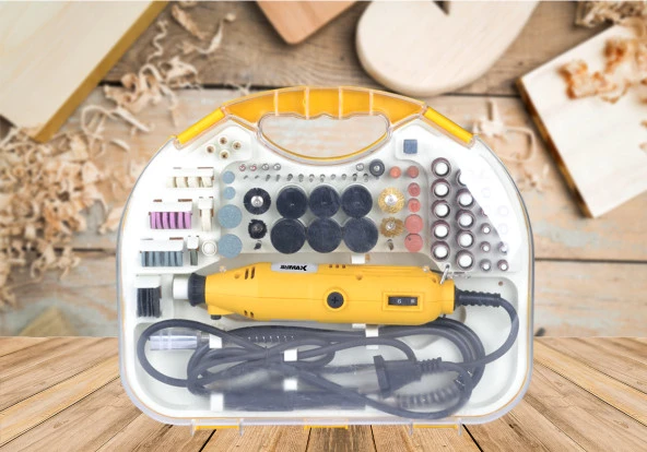 Stilmax Alman Style 300 Parça 450 Watt 60.000 Rpm 6 Kademe Devirli Hobi Gravür Zımpara Çantalı Set