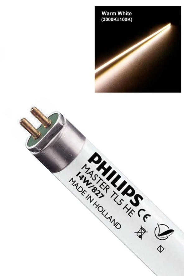 Philips Master TL5 HE 14W/827 T5 Floresan Ampul Sarı 2700K 55 cm