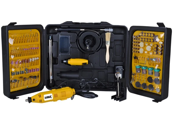 Stilmax Alman Style  405 Parça Devir Ayarlı Gravür Oyma Makinesi Dremel Taşlama Zımpara  Seti  450W - 4