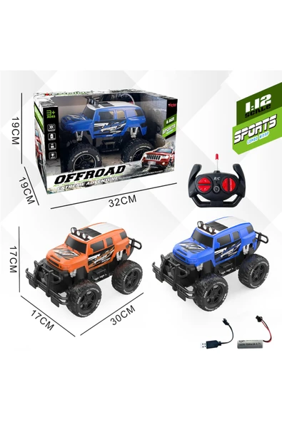 Uzaktan Kumandalı Full Fonksiyon Şarjlı 1:12 Off Road Jeep 4297 - 5