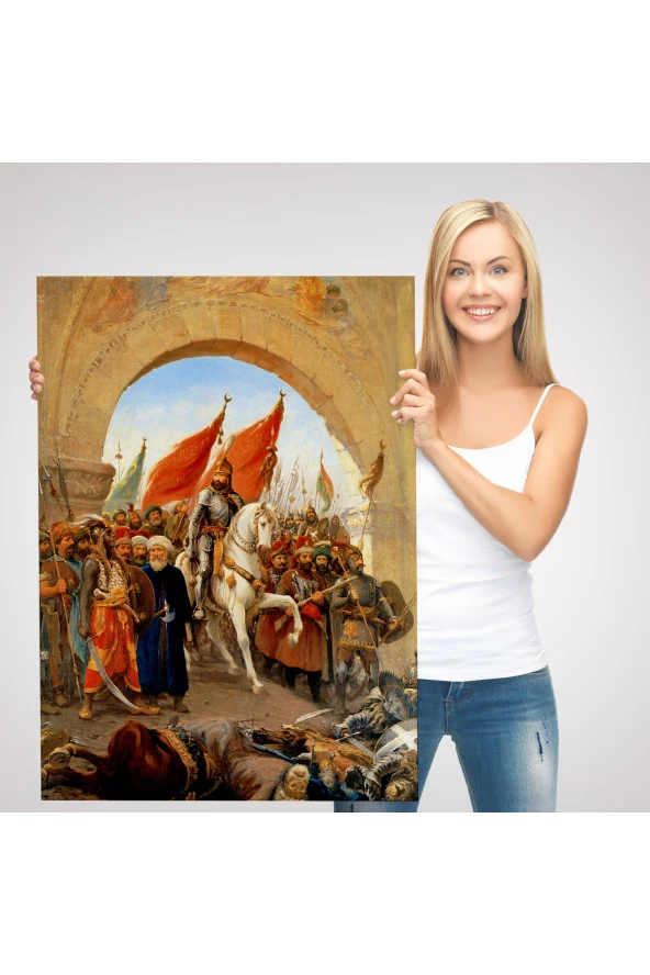 Fatih Sultan Mehmet Istanbul'a Girişi Tablosu - Fausto Zonaro -6439 - Resim 3