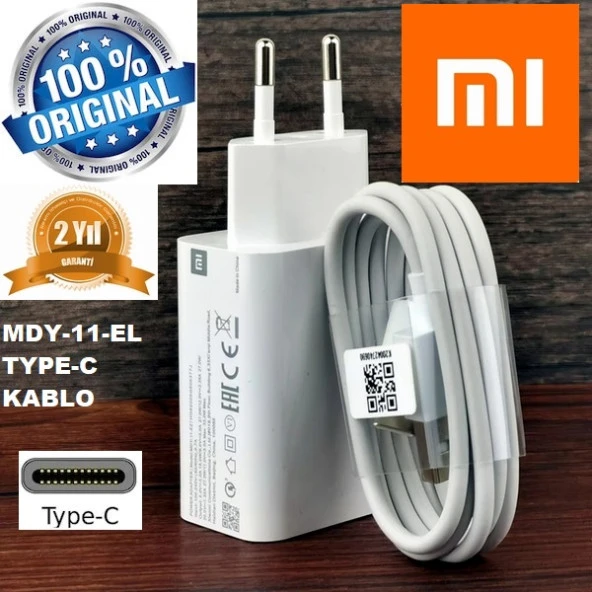 Orjinal Xiaomi Mi 10T Pro 5G Type-C 100 cm Data Kablo ve MDY11EF Hızlı Şarj cihazı