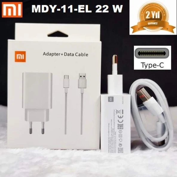 Orjinal Xiaomi Mi A1 Type-C 100 cm Data Kablo ve MDY11EF Hızlı Şarj cihazı