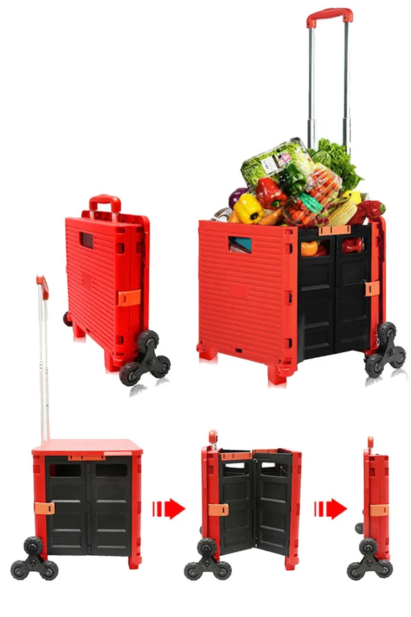 Uzayan Tutma Kulpu Merdiven Çıkabilen Portatif Koli Yük Paket Taşıma El Pazar Arabası 100KG - 2
