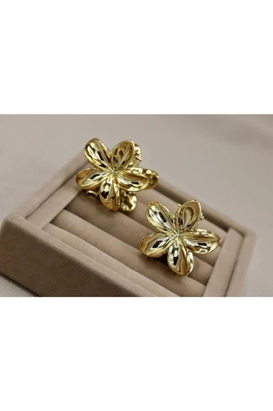 akrilik parlak gri 6 lı lotus madal toka küçük set - 12