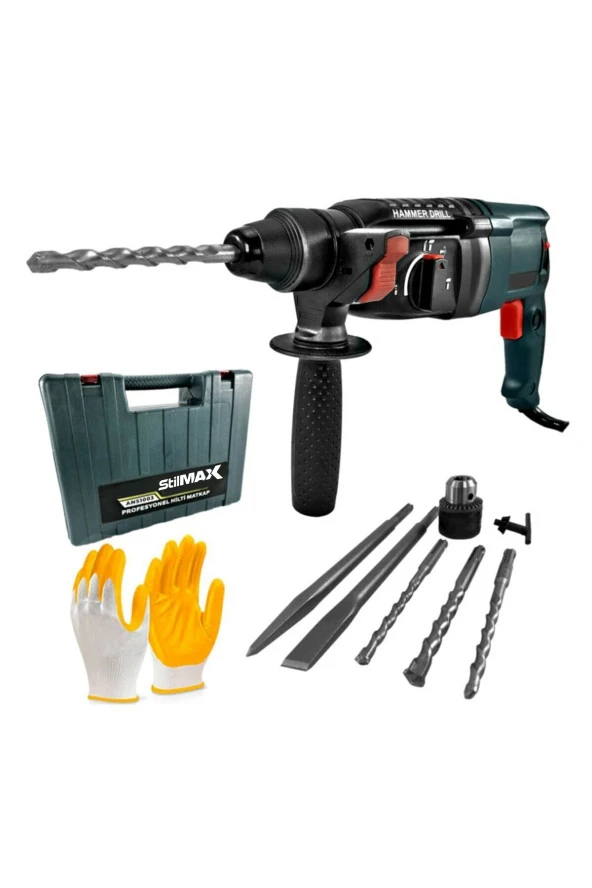Stilmax Germany 3Lü Süper Set 2400W Taşlama, Lion Çift Akülü Matkap, 3400W Hilti Hediyeli Full Set