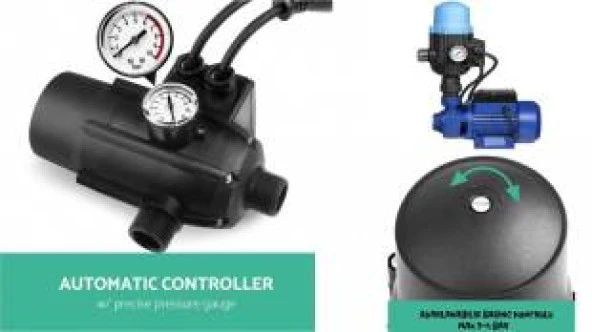 STİLMAX Su Pompası Paket Hidrofor Otomatik Sistem Su Pompası 0.5HP Bakır Sargı Tek Sarım Sargı - 3