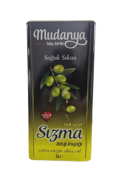 MUDANYA KÖY-KOOP NATUREL SIZMA ZEYTİNYAĞI Mudanya Soğuk Sıkım Naturel Sızma Zeytin Yağı 5 Lt