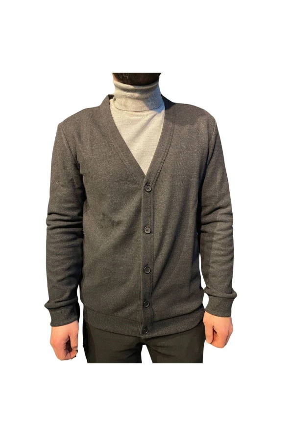 PREMİUM WAFFLE DESENLİ ANRASİT HIRKA