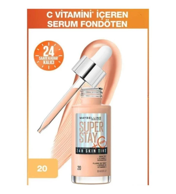Maybelline Super Stay 24H Skin Tint Fondöten 30 ml - 20