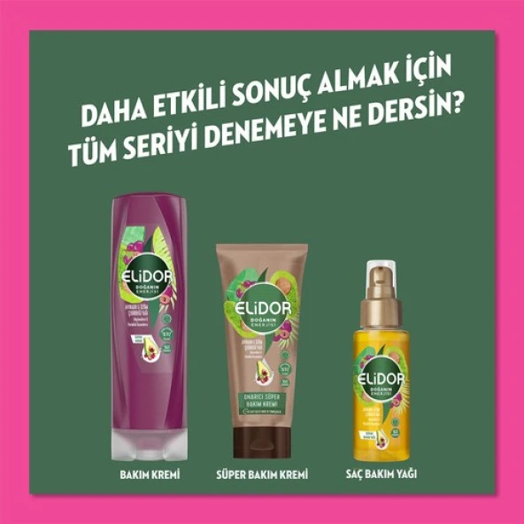 Elidor Doğanın Enerjisi Saç Bakım Şampuanı Avokado ve Üzüm Çekirdeği Yağı Güçlendirici & Parlaklık Kazandırıcı 400 ml - 5