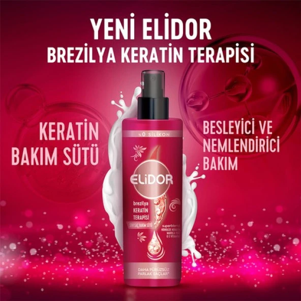 Elidor Sıvı Saç Bakım Sütü Brezilya Keratin Terapisi Hidrolize Keratin Marula Yağı E Vitamini 200 ml - 3