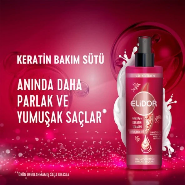 Elidor Sıvı Saç Bakım Sütü Brezilya Keratin Terapisi Hidrolize Keratin Marula Yağı E Vitamini 200 ml - 4