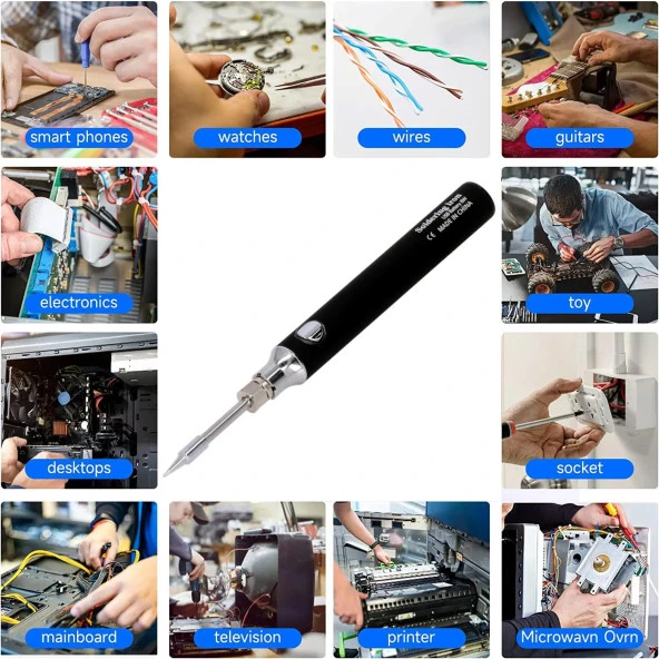 Valkyrie Şarjlı Kablosuz Lehim Makinası - 5 Saniyede Isınma - 30 Dakika Kullanım - USB Type-C Şarj - 3 Farklı Isı Modu - 450 Derece - 5