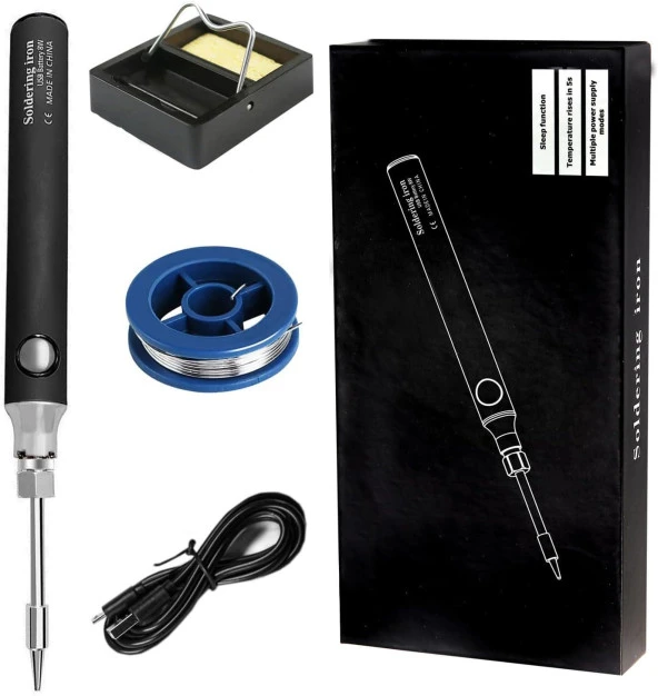 Valkyrie Şarjlı Kablosuz Lehim Makinası - 5 Saniyede Isınma - 30 Dakika Kullanım - USB Type-C Şarj - 3 Farklı Isı Modu - 450 Derece - 6