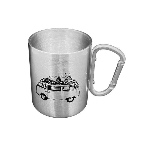 Orcamp Karabina Saplı Çelik Kupa Bardak Gri OUT-1850 - 2