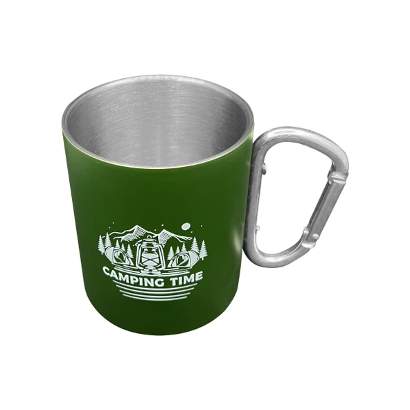 Orcamp Karabina Saplı Çelik Kupa Bardak Yeşil OUT-1850 - 2