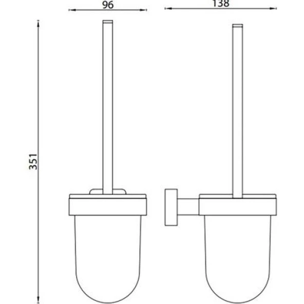 Bocchi Ferrara Tuvalet Fırçalığı Buzlu Cam Hazne 3005 0011 - Resim 2