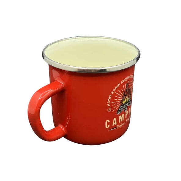 Orcamp Retro Emaye Kupa Bardak Adventure Kırmızı OUT-1900 - 2