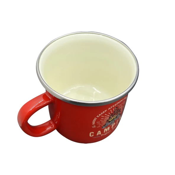 Orcamp Retro Emaye Kupa Bardak Adventure Kırmızı OUT-1900 - 3