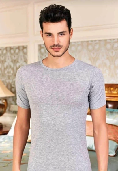 BERRAK 1024 ERKEK ELASTAN SIFIR YAKA KISA KOL ATLET TEKLİ - Resim 3