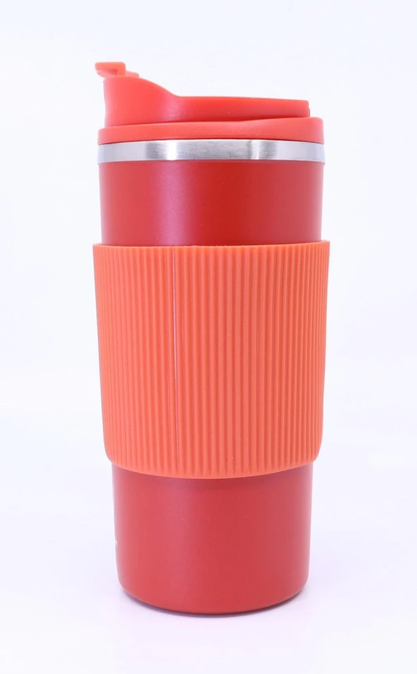 Çift Katmanlı Paslanmaz Çelik Sızdırmaz Termos Bardak 500 Ml Kupa - Turuncu - 2