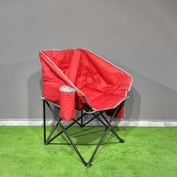 Argeus Balcony Comfort Katlanabilir Kamp Sandalyesi Kırmızı - 6