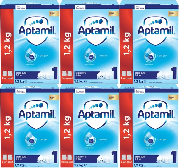 Nutrıcıa Aptamil 1200GR Bebek Sütü No:1 (0-6 Ay) (6 Lı Set)