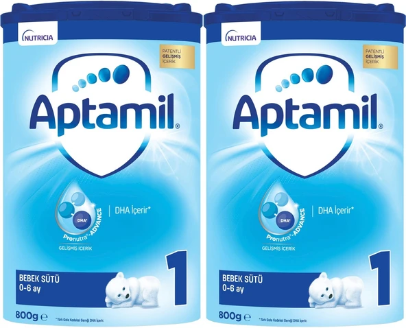Nutrıcıa Aptamil 800GR Bebek Sütü No:1 (0-6 Ay) Doğumdan İtibaren (2 Li Set)