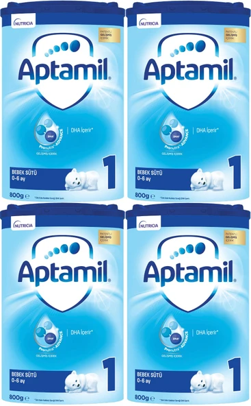 Nutrıcıa Aptamil 800GR Bebek Sütü No:1 (0-6 Ay) Doğumdan İtibaren (4 Lü Set)