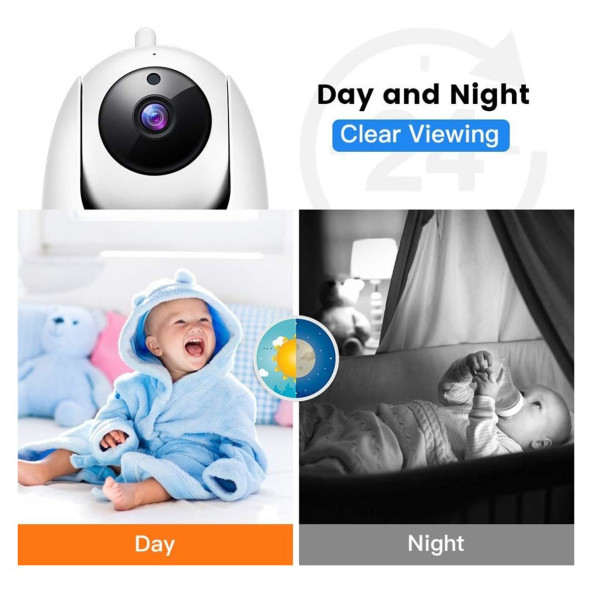 Full HD Sesli Hareketli Kablosuz Bebek Kamerası Wi-Fi Wireless Baby Cam Ip Gece Görüşlü - 2
