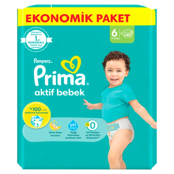 Prima Bebek Bezi Beden:6 (13-18Kg) Extra Large 80 Adet Süper Ekonomik Pk - 3