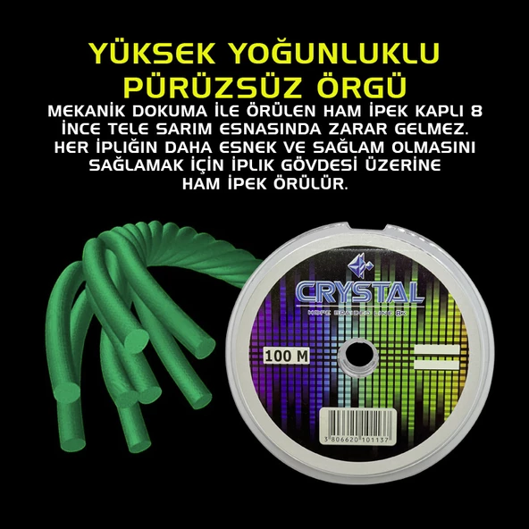 Crystal HDPE Nano İpek Misina 8 Kat 0.20 mm 100 mt - Resim 2