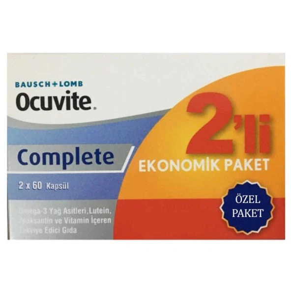 Bausch+Lomb Ocuvite Complete 60 Kapsül 2'Li Ekonomik Paket - SKT:08/2025