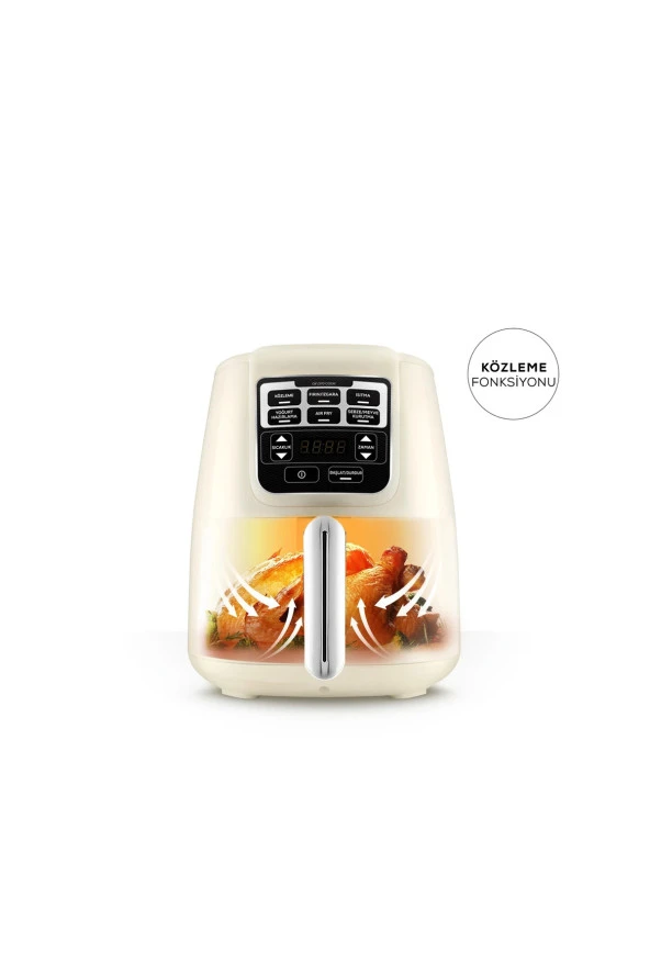 Karaca Smart Sensorlü Ev Yoğurdu, Közleme, Fırın/Izgara 6 Pişirme Fonksiyonlu XL 4 Litre AirFry 1550W - 4