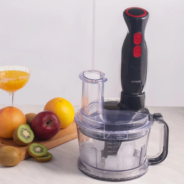 Karaca Turbo fonksiyon-Çift taraflı paslanmaz çelik bıçak 1,5 L Pro-Multimax 2000W Mutfak Robotu - 7