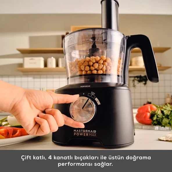 Karaca Mastermaid 11 In 1 Premium Mutfak Robotu Çift Katlı 4 Kanatlı Doğrayıcı Black 2500 W - 2