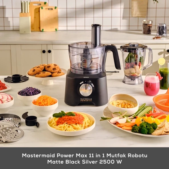 Karaca Mastermaid 11 In 1 Premium Mutfak Robotu Çift Katlı 4 Kanatlı Doğrayıcı Black 2500 W