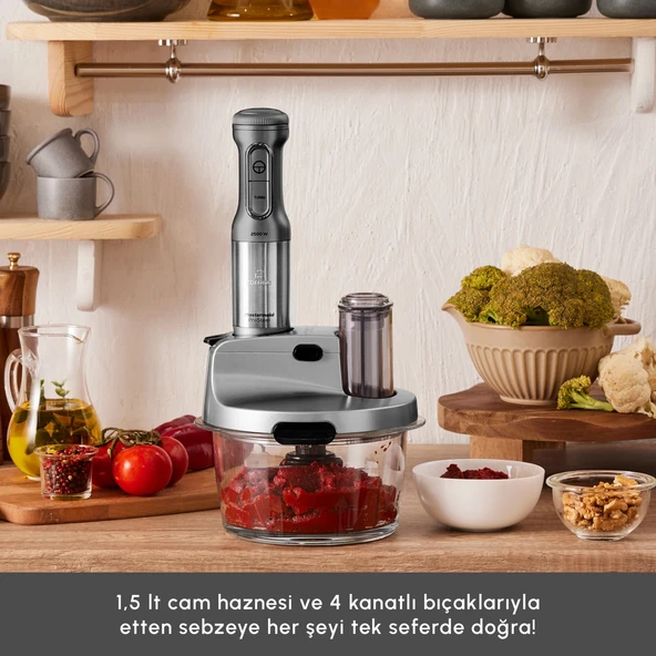 Karaca 2500W Yüksek Güç 4 Kanatlı Bıçaklar Buz Kırma Premium Tasarım Cam Mutfak Robotu & Blender - 3