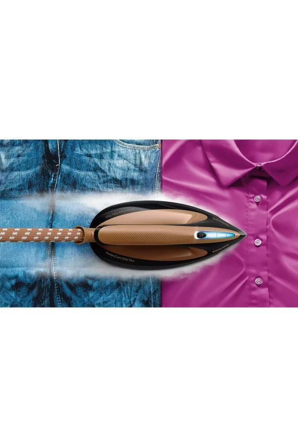 Philips 600gr Şok buhar 8 Bar En hızlı ve en güçlü ütü ve Akıllı Kumaş Seçme Seri Elit 9 + Lambader Hediye - 2