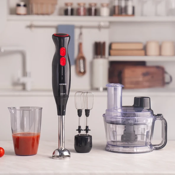 Karaca 2000W Turbo fonksiyon-Çift taraflı Paslanmaz Çelik bıçak Buz Kırma Blender Seti - 4