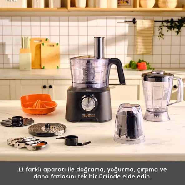 Karaca Mastermaid 11 In 1 Premium Mutfak Robotu Çift Katlı 4 Kanatlı Doğrayıcı Black 2500 W - 6