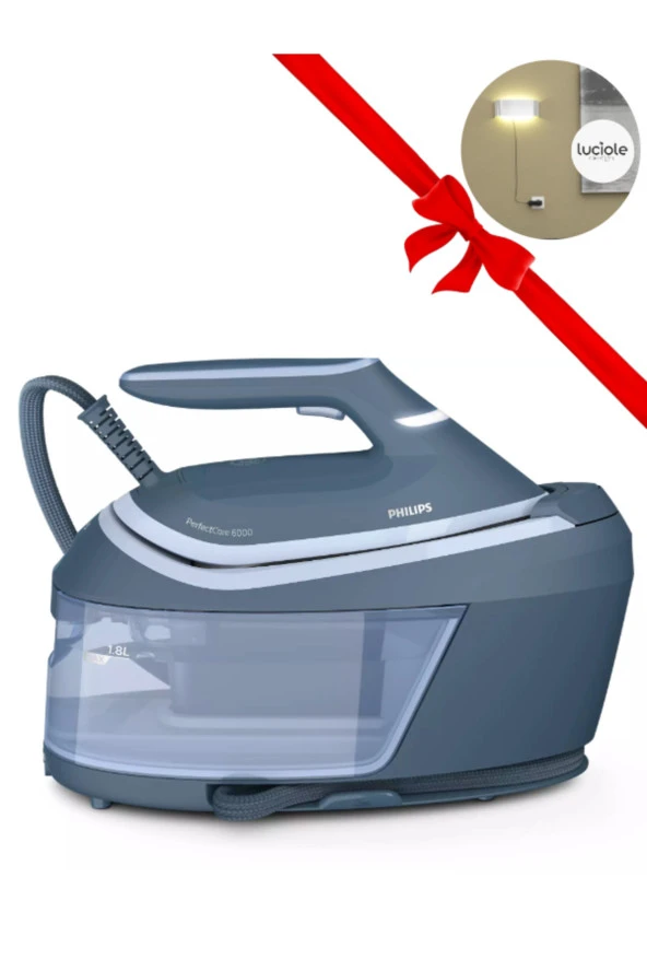 Philips 8 BAR 550 gr buhar basınçlı Premium Ödüllü tasarım PerfectCare Kazanlı Ütü+ Luciole Lambader Hediye