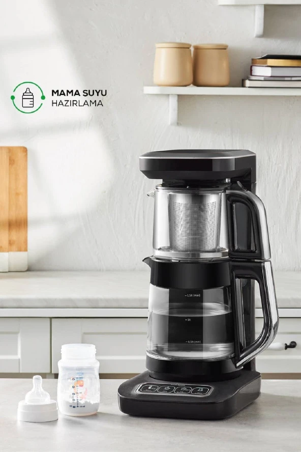 Karaca Çaysever Robotea Pro Connect 4 In 1 Konuşan Otomatik Cam Çay Ve Filtre Kahve Demleme Makinesi