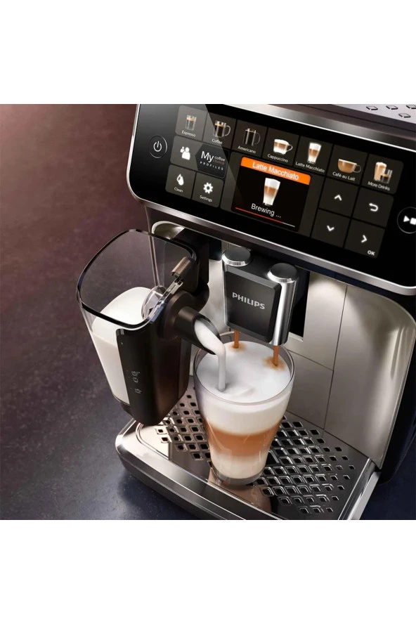 Philips LatteGo , süt çözümü TFT ekran , 12 farklı kahve 5400 TAM OTOMATİK ESPRESSO-LATTE MAKİNESİ - 2