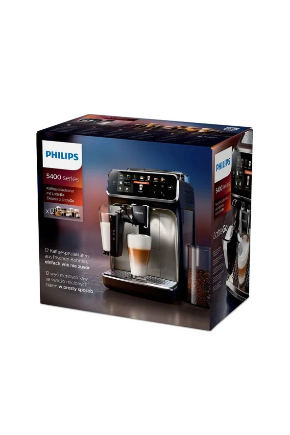 Philips LatteGo , süt çözümü TFT ekran , 12 farklı kahve 5400 TAM OTOMATİK ESPRESSO-LATTE MAKİNESİ - 3