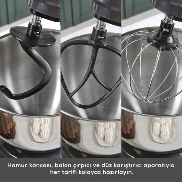 Karaca 5,5 Lt Multichef Kıyma Makinesi & Hamur Yoğurma /Sucuk-Sosis/İçli Köfte Aparatlı 1900W - 4